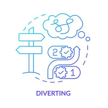 Diverting blue gradient concept icon 스톡 일러스트