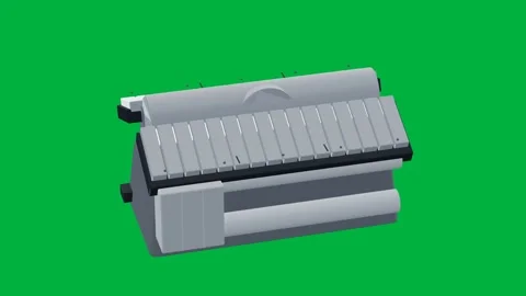 Divertor cassette fusion 3d loop green screen Stock-Footage 342913925