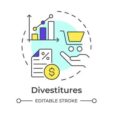 Divestitures multi color concept icon Stock Illustration