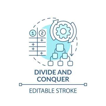 Divide and conquer blue concept icon Illustrazione stock