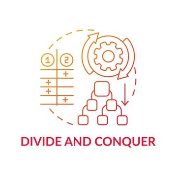 Divide and conquer red gradient concept icon Stock Illustration