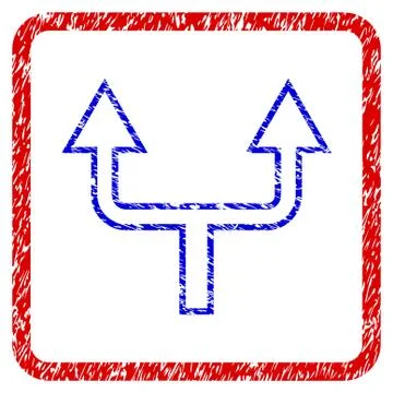 Divide Arrow Up Grunge Framed Icon 스톡 일러스트