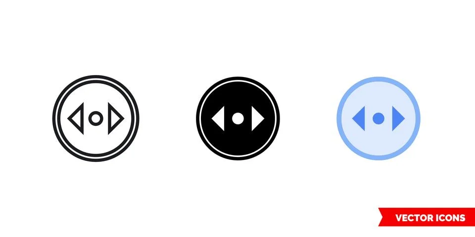 Divide horizontal direction icon of 3 types. Isolated vector sign symbol. Stock Illustration