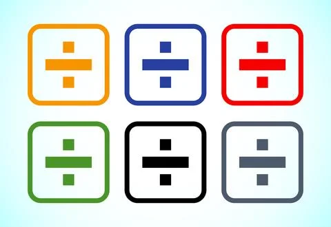 Divide icon design set, Math symbol Stock Illustration