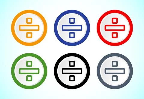 Divide icon design set, Math symbol Stock Illustration