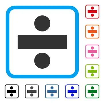 Divide Math Operation Framed Icon Illustrazione stock