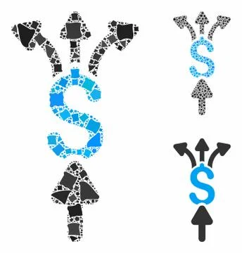Divide payments Composition Icon of Inequal Elements 스톡 일러스트