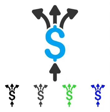 Divide Payments Flat Icon Illustrazione stock