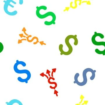 Divide Payments Flat Vector Seamless Pattern Illustrazione stock