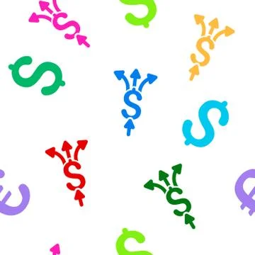 Divide Payments Flat Vector Seamless Pattern Illustrazione stock