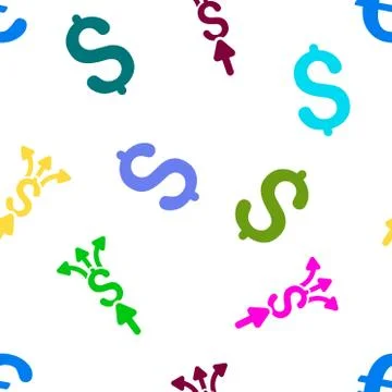 Divide Payments Flat Vector Seamless Pattern Illustrazione stock
