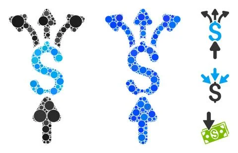 Divide Payments Mosaic Icon of Circle Dots Stock Illustration
