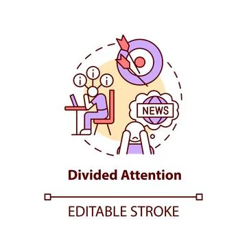 Divided attention concept icon Illustrazione stock