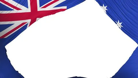 Divided Australia flag, white background, 3d rendering Stock Illustration