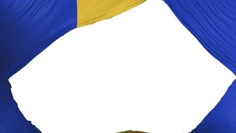 Divided Barbados flag, white background, 3d rendering Stock Illustration