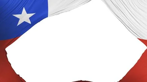 Divided Chile flag, white background, 3d rendering Stock Illustration