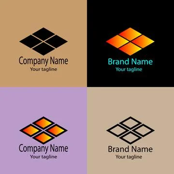 Divided Diamond Grid logo design Stock Illustration