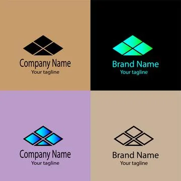 Divided Diamond logo design Illustrazione stock