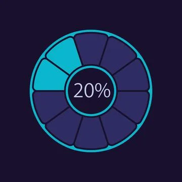 Divided donut infographic chart design template for dark theme Ilustración de archivo