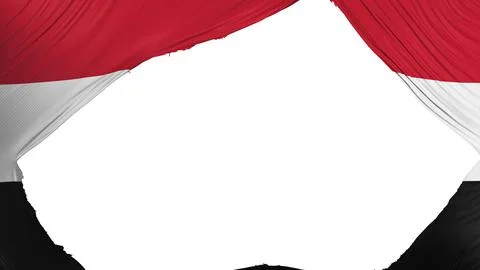 Divided Egypt flag, white background, 3d rendering Stock Illustration