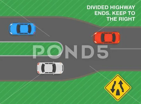 Divided Highway Ends Road Sign Wholesale Custom OEM End Of Divided