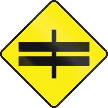 Divided Highway Intersection Ahead In Ireland Stock Illustration