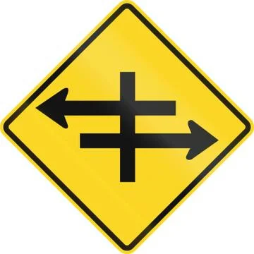 Divided Highway Intersection in Canada Stock Illustration