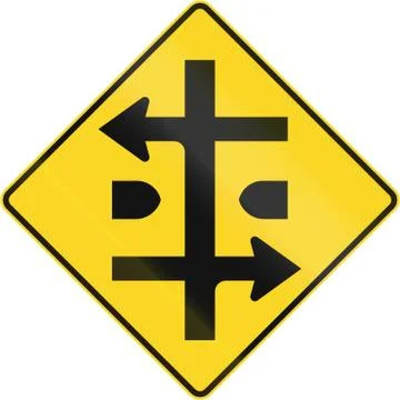 Divided Highway Intersection in Canada Illustrazione stock