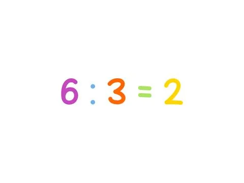 Divided mathematics for children vector template Stock Illustration
