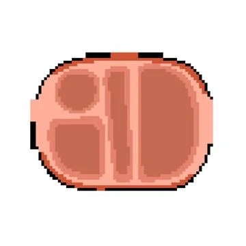Divided multi section meal tray pixel art vector illustration Stockillustratie