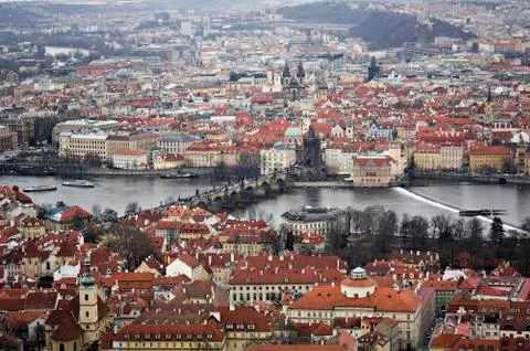 Divided prague Stockfoto's