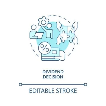Dividend decision turquoise concept icon イラスト素材