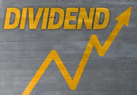 Dividend graph concept on cement texture background Stock Photos