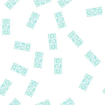 Dividend passive income glyph vector seamless pattern Stock Illustration