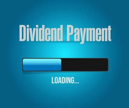 Dividend payment loading bar sign concept Illustrazione stock