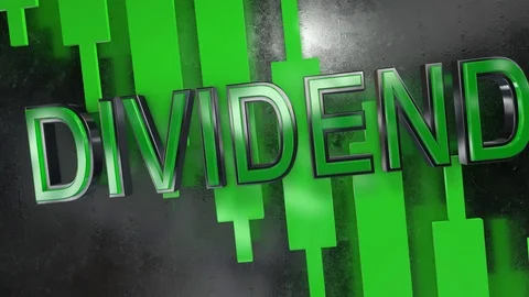 Dividend title graphic 3D animation for stock market Stock Footage 89612128