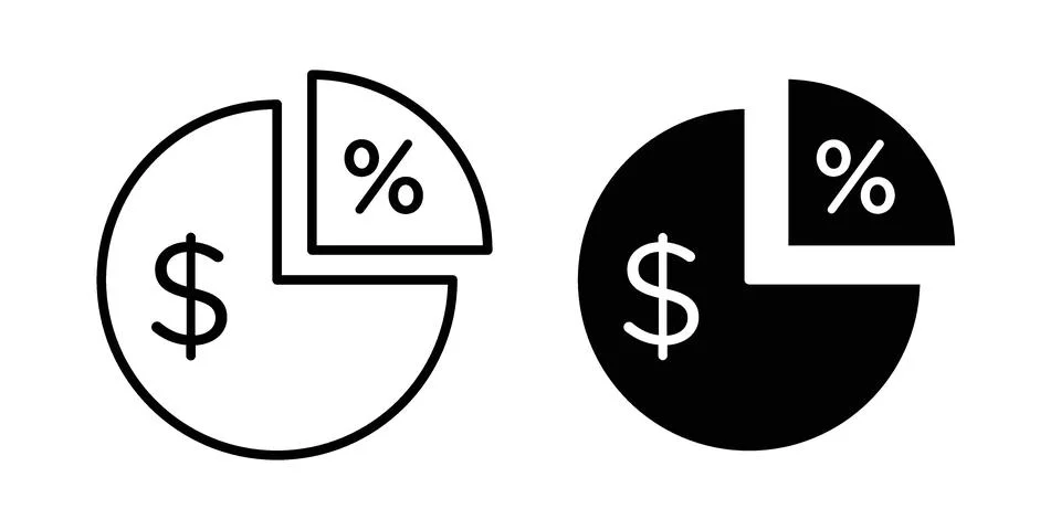Dividend yield icon set modern line and solid style collection. Stock Illustration