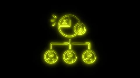 Dividends Outline Icon in HD Video Neon Animation  Finance and Investment S Vídeo Stock 304374679