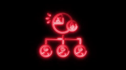 Dividends Outline Icon in HD Video Neon Animation  Finance and Investment S Stock-Footage 304374680