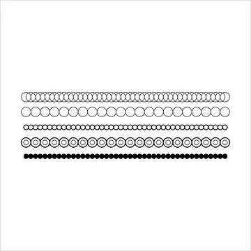 Divider border frame circle shape horizontal line vector icon for decorativ.. Stock Illustration