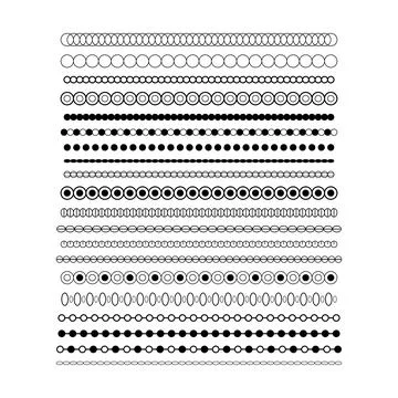 Divider border frame circle shape horizontal line vector icon for decorativ.. Stock Illustration