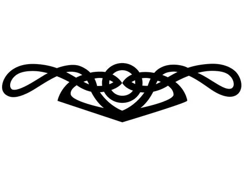 Divider, border for text in Celtic style - vector silhouette element. Stock Illustration