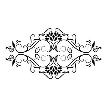 Divider decoration rustic floral icon Illustrazione stock