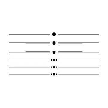 Divider frame border horizontal line vector shape icon for decorative vinta.. Stock Illustration