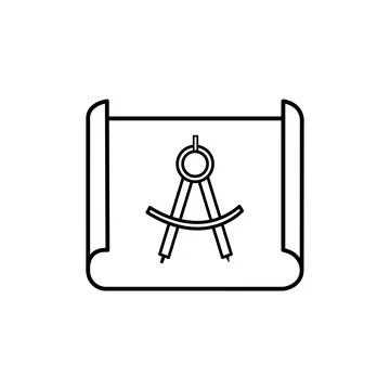 Divider icon, circle vector illustration, drafting sign design - Vector Stock Illustration