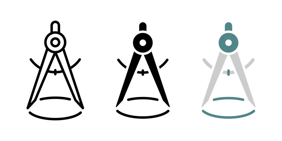 Divider icon. Drawing compass vector illustration. Drafting compass symbol... Stockillustratie