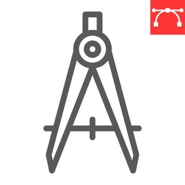 Divider line icon, compass and architect, divider sign vector graphics, editable Stock Illustration