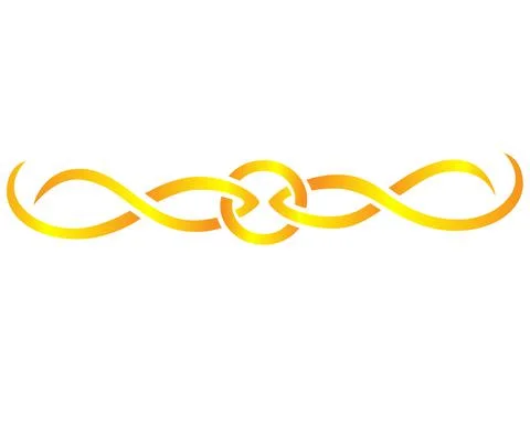 Divider or border in the form of a golden Celtic ornament - a vector full-color Stock Illustration