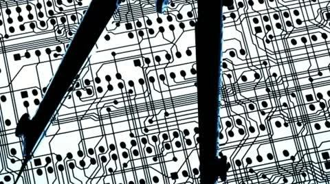 Dividers against a printed circuit board layout Stock Footage 21305885