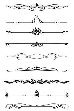 Dividers and borders set Illustrazione stock